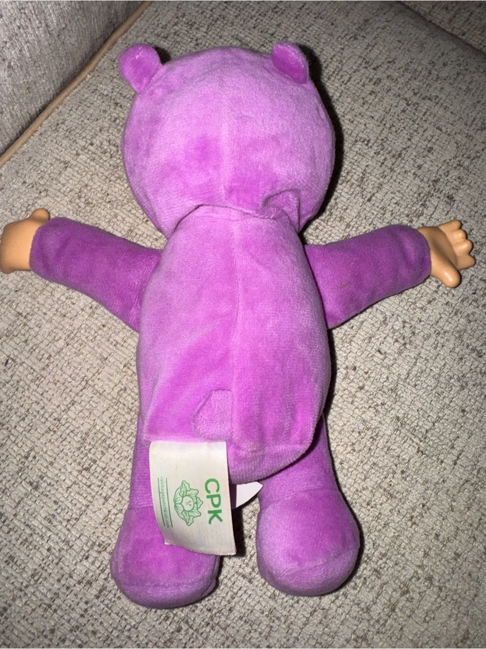 Plush Purple Hippo Baby Doll with Hooded Costume